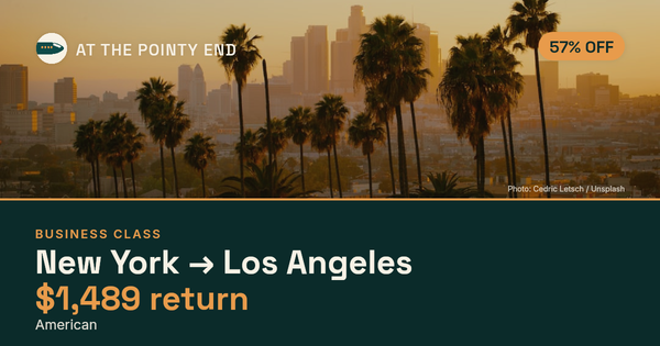 Business return to Los Angeles from US$1,489 — ~57% off. Limited availability.