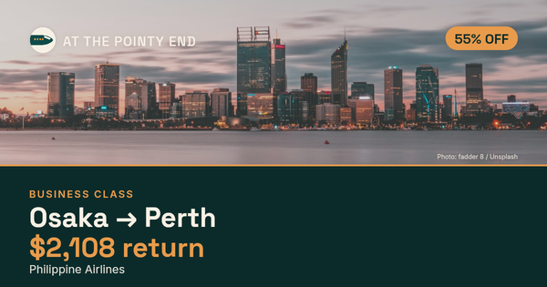 Business return to Perth from US$2,108, about 55% off. Checked against live availability.