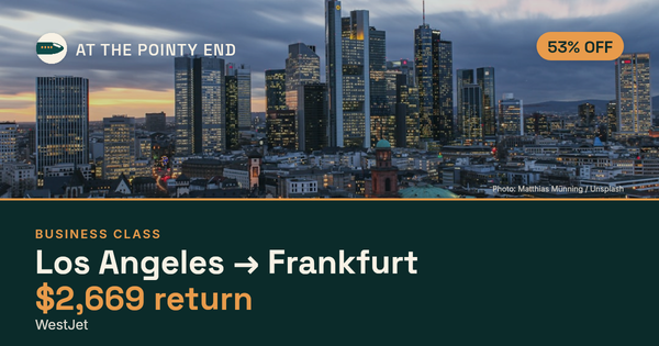 EXPIRED: Business return to Frankfurt was US$2,669. The links inside still show today's best fares.