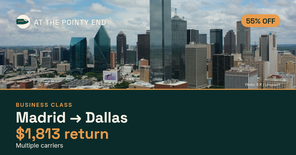 EXPIRED: Business return to Dallas was US$1,813. The links inside still show today's best fares.