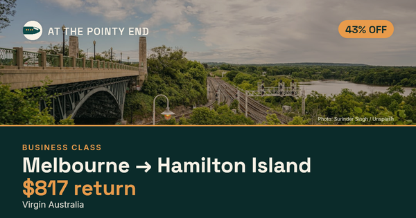 Business return to Hamilton Island from US$817, about 43% off. Checked against live availability.