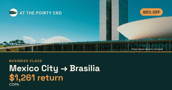 EXPIRED: Business return to Brasilia was US$1,261. The links inside still show today's best fares.