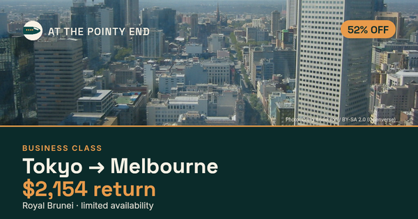 Business return to Melbourne from US$2,154 — ~52% off. Limited availability.