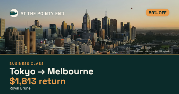 EXPIRED: Business return to Melbourne was US$1,813. The links inside still show today's best fares.