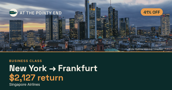 EXPIRED: Business return to Frankfurt was US$2,127. The links inside still show today's best fares.