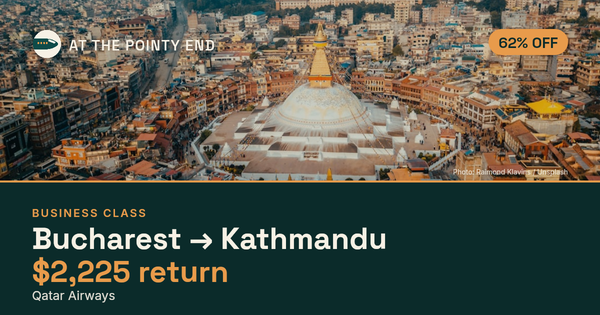EXPIRED: Business return to Kathmandu was US$2,225. The links inside still show today's best fares.
