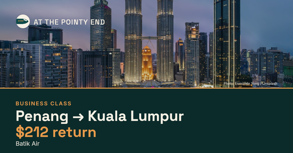 Business return to Kuala Lumpur from US$212, about 0% off. Checked against live availability.