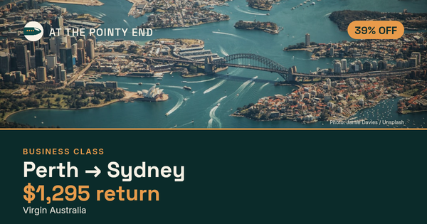 EXPIRED: Business return to Sydney was US$1,295. The links inside still show today's best fares.