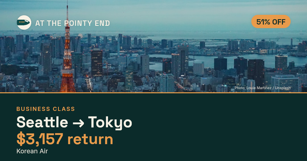 EXPIRED: Business return to Tokyo was US$3,157. The links inside still show today's best fares.