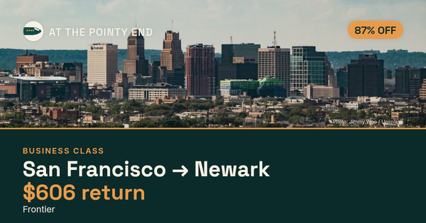 Business return to Newark from US$606 — ~87% off. Limited availability.