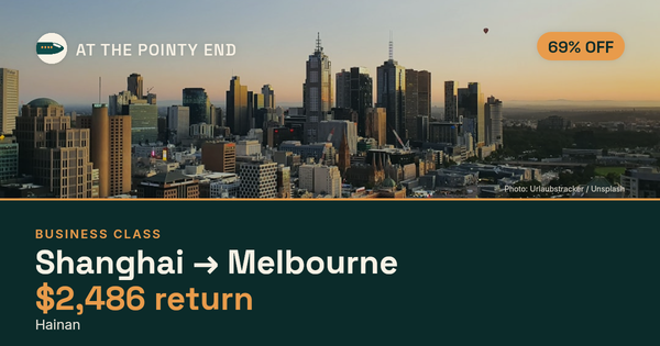 Business return to Melbourne from US$2,486 — ~69% off. Limited availability.