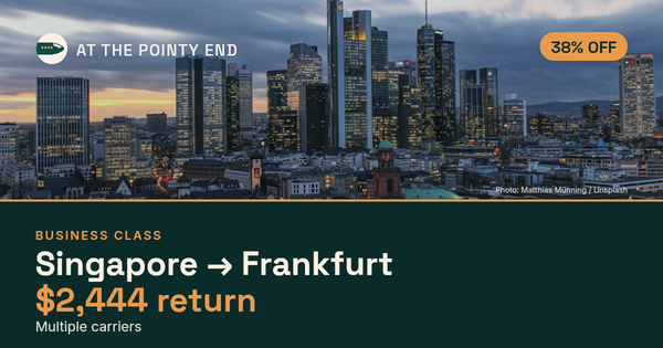 EXPIRED: Business return to Frankfurt was US$2,444. The links inside still show today's best fares.