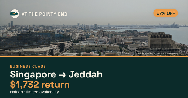 Business return to Jeddah from US$1,732 — ~67% off. Limited availability.