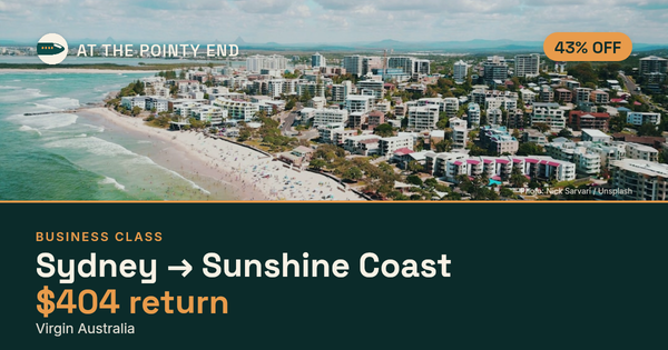 Business return to Sunshine Coast from US$404, about 43% off. Checked against live availability.
