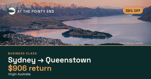 EXPIRED: Business return to Queenstown was US$906. The links inside still show today's best fares.