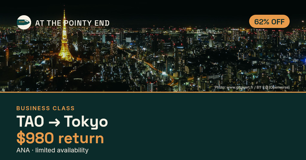 Business return to Tokyo from US$980 — ~62% off. Limited availability.