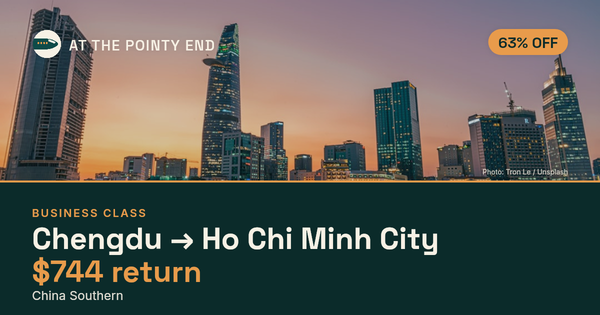 Business return to Ho Chi Minh City from US$744, about 63% off. Checked against live availability.
