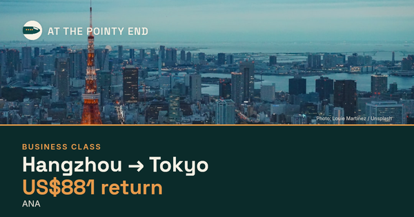 Business return to Tokyo from US$881, well below typical. Checked against live availability.