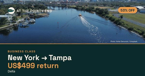 Business return to Tampa from US$499, about 53% off. Checked against live availability.