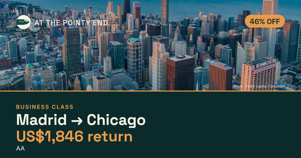 Business return to Chicago from US$1,846, about 46% off. Checked against live availability.