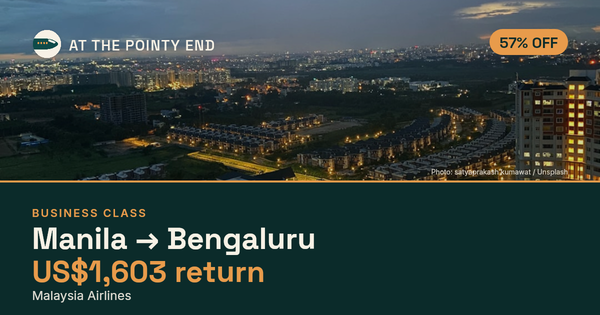 EXPIRED: Business return to Bengaluru was US$1,603. The links inside still show today's best fares.