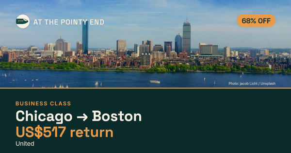 Business return to Boston from US$517, about 68% off. Checked against live availability.