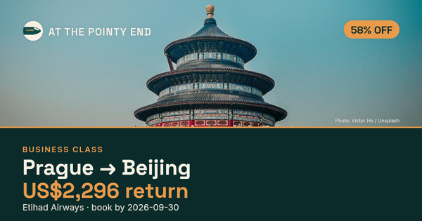 Business return to Beijing from US$2,296, about 58% off. Book by 30 Sept.