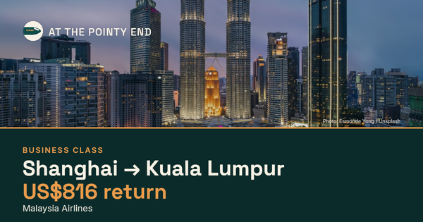 Business return to Kuala Lumpur from US$816, well below typical. Checked against live availability.