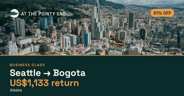 Business return to Bogota from US$1,133, about 61% off. Checked against live availability.
