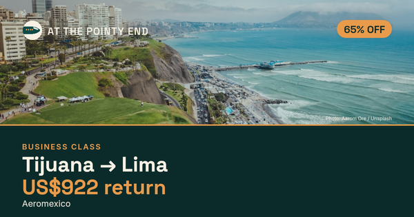 Business return to Lima from US$922, about 65% off. Checked against live availability.