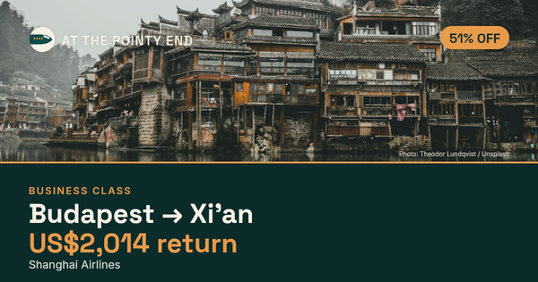 Business return to Xi'an from US$2,014, about 51% off. Checked against live availability.