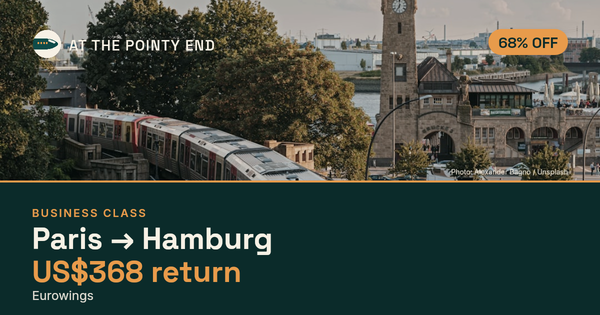 Business return to Hamburg from US$368, about 68% off. Checked against live availability.
