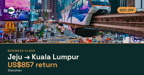 Business return to Kuala Lumpur from US$857, about 62% off. Checked against live availability.