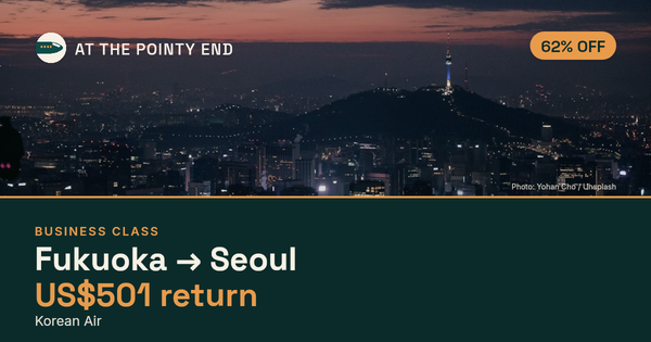 Business return to Seoul from US$501, about 62% off. Checked against live availability.