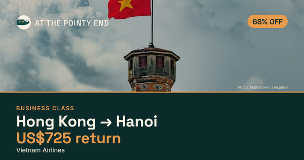 Business return to Hanoi from US$725, about 68% off. Checked against live availability.