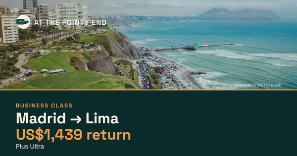 Business return to Lima from US$1,439. Checked against live availability.