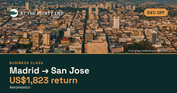 Business return to San Jose from US$1,823, about 54% off. Checked against live availability.