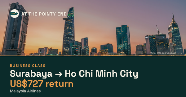 Business return to Ho Chi Minh City from US$727, well below typical. Checked against live availability.