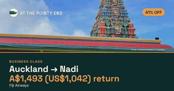 Business return to Nadi from US$1,042, about 41% off. Checked against live availability.