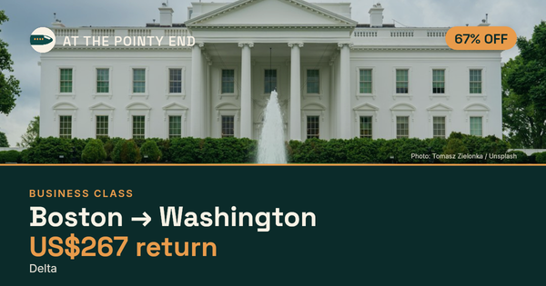 Business return to Washington from US$267, about 67% off. Checked against live availability.