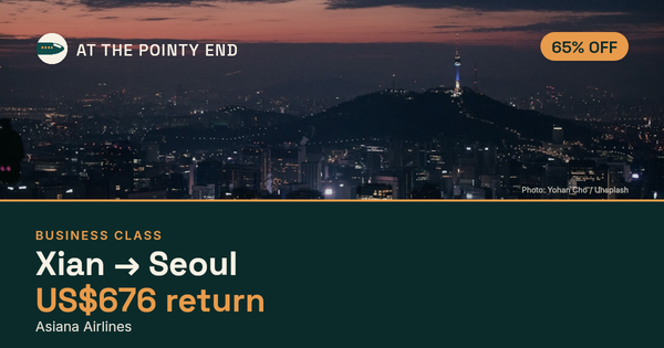 Business return to Seoul from US$676, about 65% off. Checked against live availability.