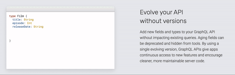 API evolution without versioning in graphql