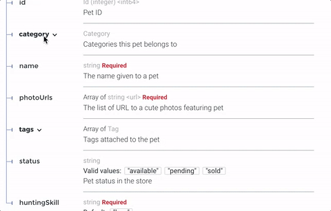 Animation of category docs from a CLI tool