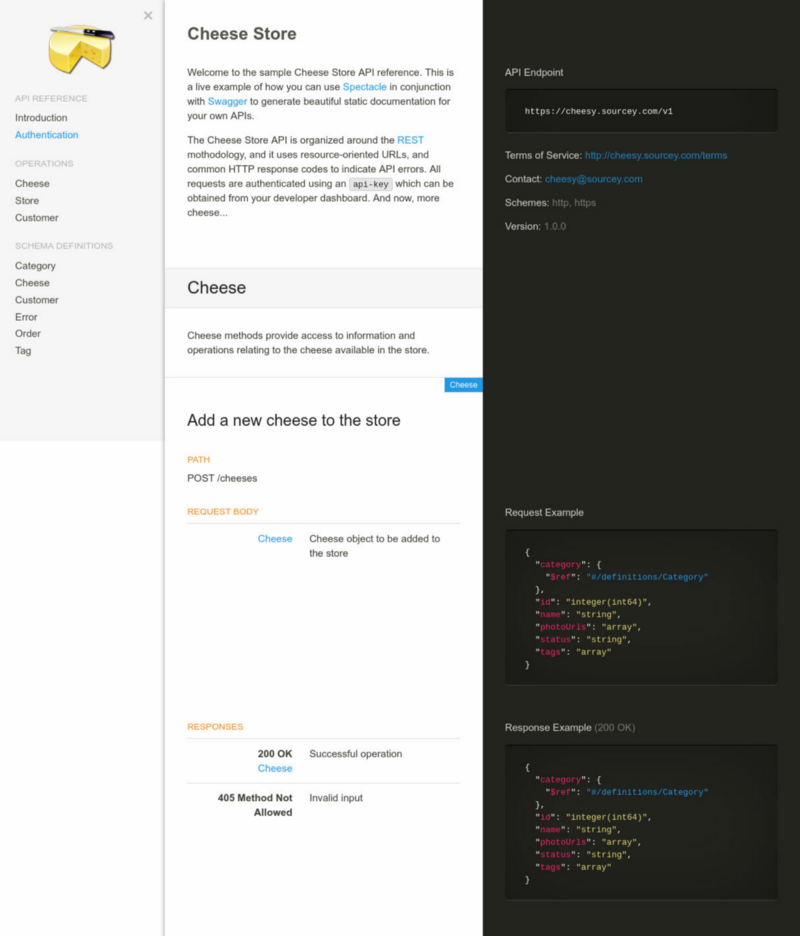 A cheese store API