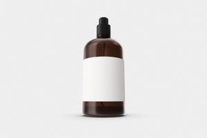 Amber Dropper Bottle Mockup Cosmetic Packaging