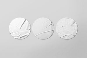 Classic Trio Glued Sticker Mockup