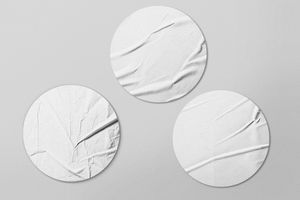 Colorful Trio Glued Sticker Mockup