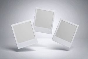 Floating Polaroid Mockup