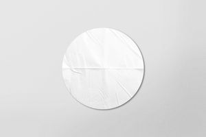 Glossy Red Round Sticker Mockup