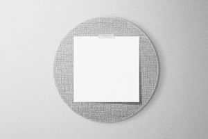 Round Fabric Board Paper Mockup